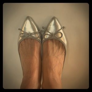 Banana Republic Silver Leather Flats